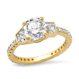 Three Stone Round Diamond Engagement Ring