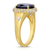 Blue Spinel and Diamond Ring