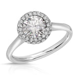 Moissanite and diamond Double Halo Engagement Ring