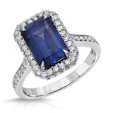 Lab Grown Blue Sapphire Engagement Ring