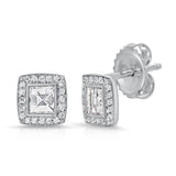 Cushion Diamond Halo Earrings