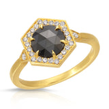 Hexaganol Black Diamond Ring