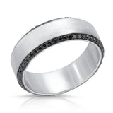 Black Diamond Edged Wedding Band