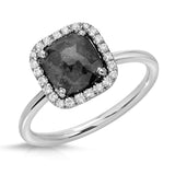 Black Diamond Halo Ring