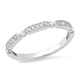 Round Diamond Accent Wedding Band