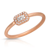 Diamond Baguette Halo Ring