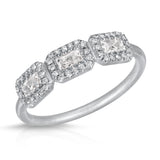 Diamond Baguette Triple Halo Ring