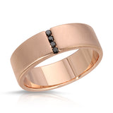 Black Diamond and Rose Gold Wedding Band