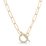 Diamond Paperclip Chain Necklace