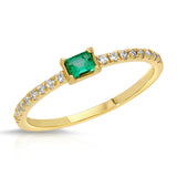 Emerald Ring and Diamond Band