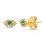 Emerald and Diamond Eye Earrings