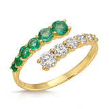 Emerald and Diamond Twist Ring