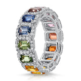 Rainbow Sapphire Eternity Ring