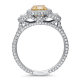 Natural Fancy Yellow Diamond Engagement Ring